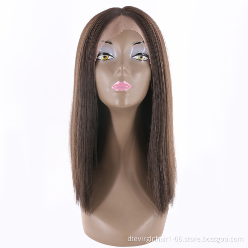 DTL special wig100% synthetic hair machine made women honey silk straight heat resistant soft synthetic wig